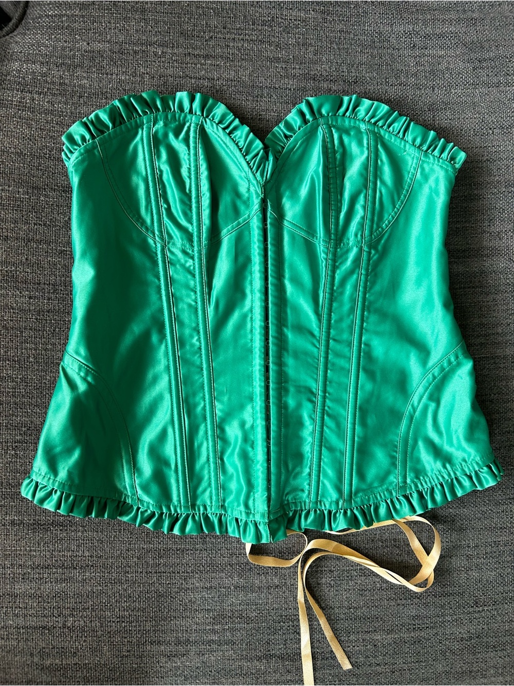 Victoria’s Secret Sexy Little Things Emerald Green Satin Corset, size L